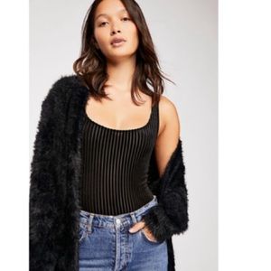 NWT free people faux fur cardigan sweater